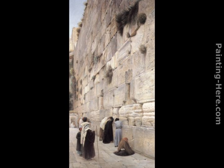 Lament of the Faithful at the Wailing Wall, Jerusalem painting - Gustav Bauernfeind Lament of the Faithful at the Wailing Wall, Jerusalem art painting